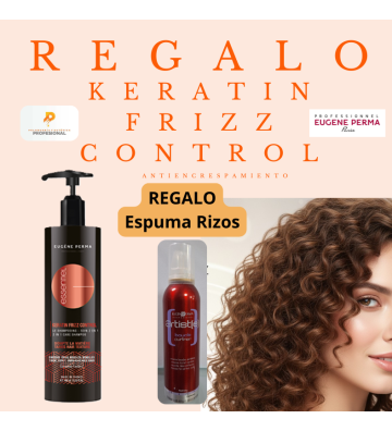 Champu Keratin Frizz control 400 ml. Essentiel + Regalo Espuma Rizos perfectos artiste 200 ml. Eugeneperma