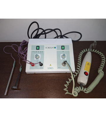 Aparato de electroterapia profesional Sores, de segunda mano en perfecto estado de funcionamiento. Sorisa