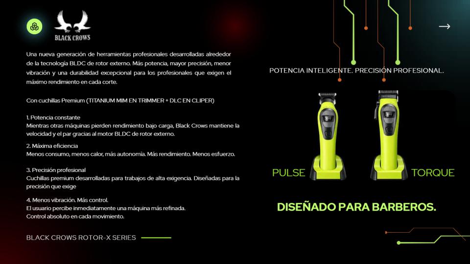 Maquina Corte TORQUE motor BLDC Black Crows