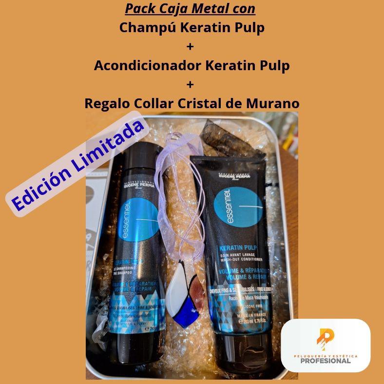 Pack Caja Metal Keratin Pulp Regalo Cristal Murano